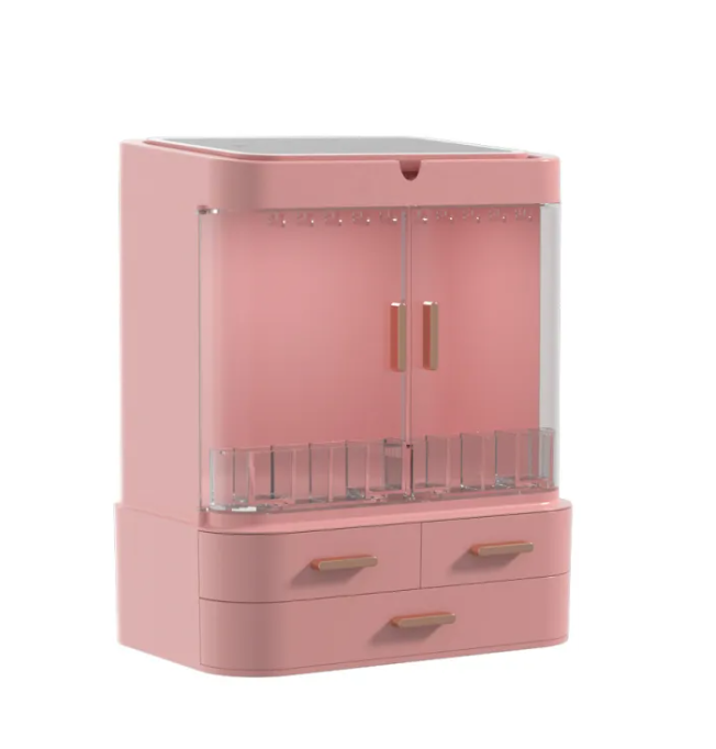 All-in-One Dust-Proof Vanity Organizer with Mirror