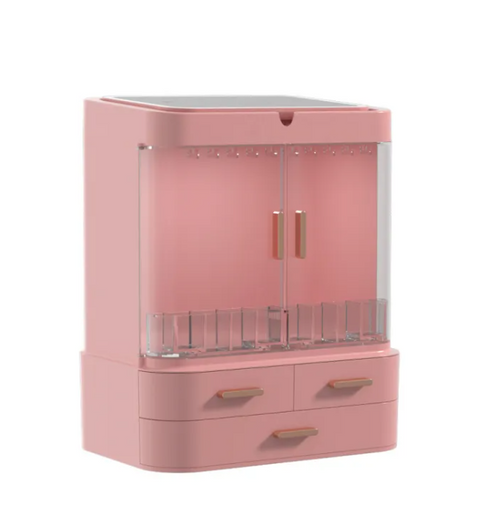 All-in-One Dust-Proof Vanity Organizer with Mirror