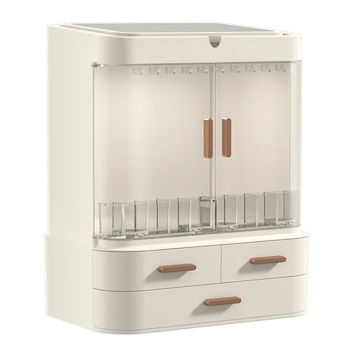 All-in-One Dust-Proof Vanity Organizer with Mirror