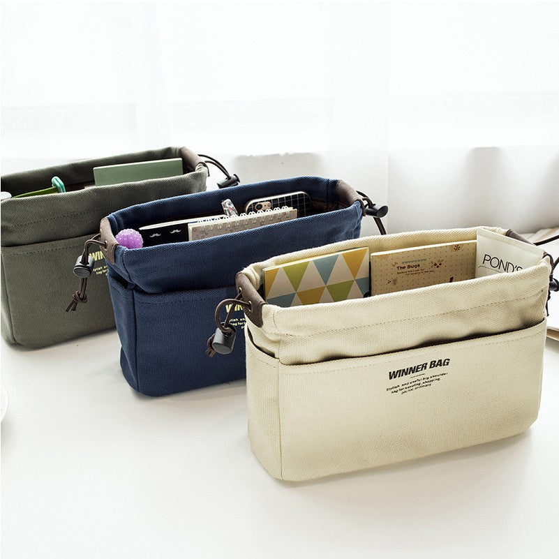 Canvas Purse Organizer with Compartment and Pockets