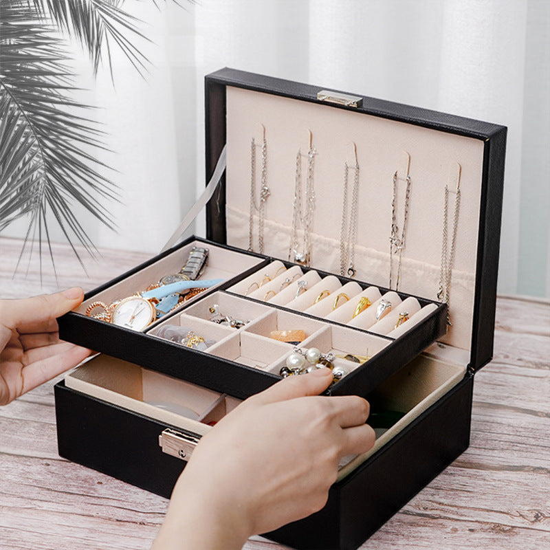 Double Layer Portable Jewelry Box Organizer for Travel