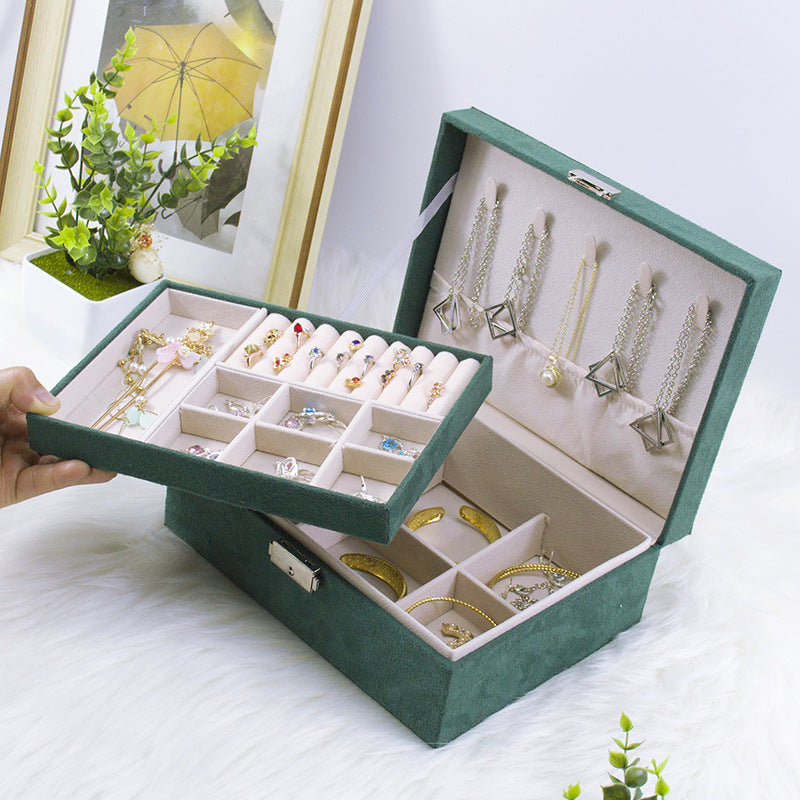 Double Layer Portable Jewelry Box Organizer for Travel