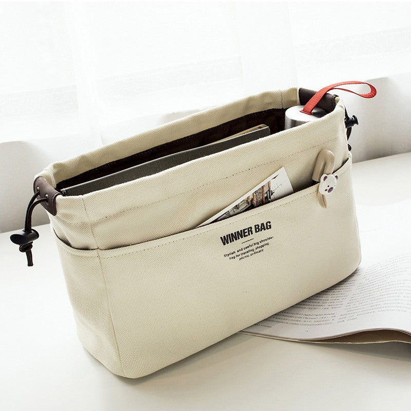 Canvas Purse Organizer with Compartment and Pockets
