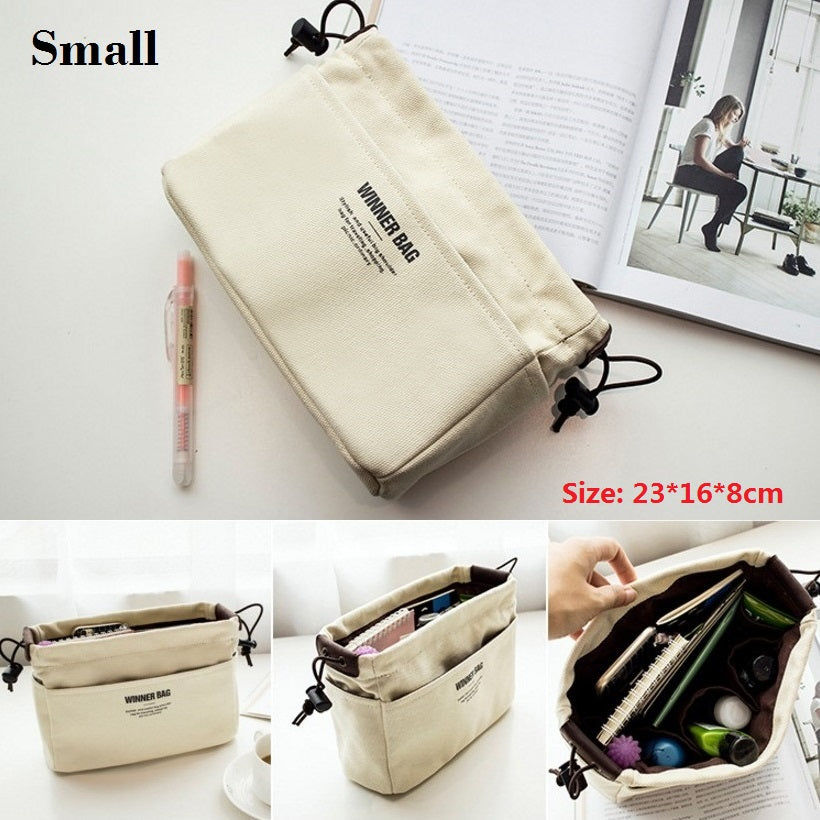 Canvas Purse Organizer with Compartment and Pockets