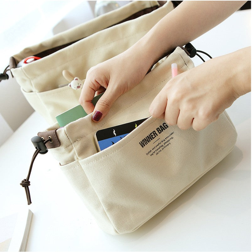 Canvas Purse Organizer with Compartment and Pockets