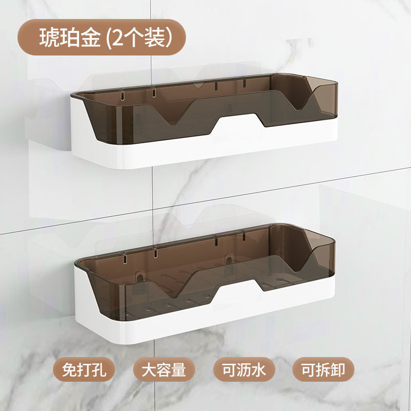 Bathroom Wall-Mounted Storage Rack with Suction Cups
